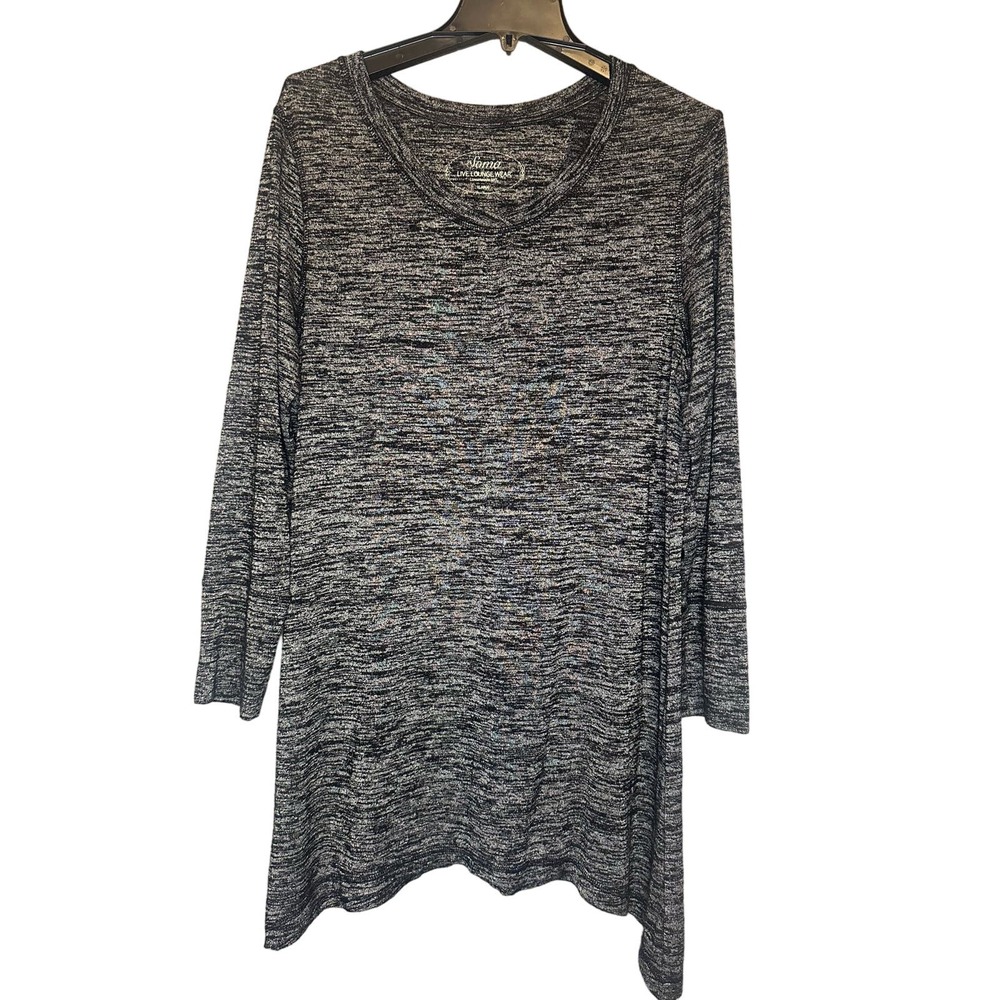 Soma size XL Loungewear Asymmetrical Hem Heather Gray 3/4 Sleeve Tunic